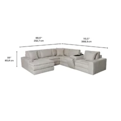 Sectionnel modulaire avec chaise longue à gauche et console - 6 mcx