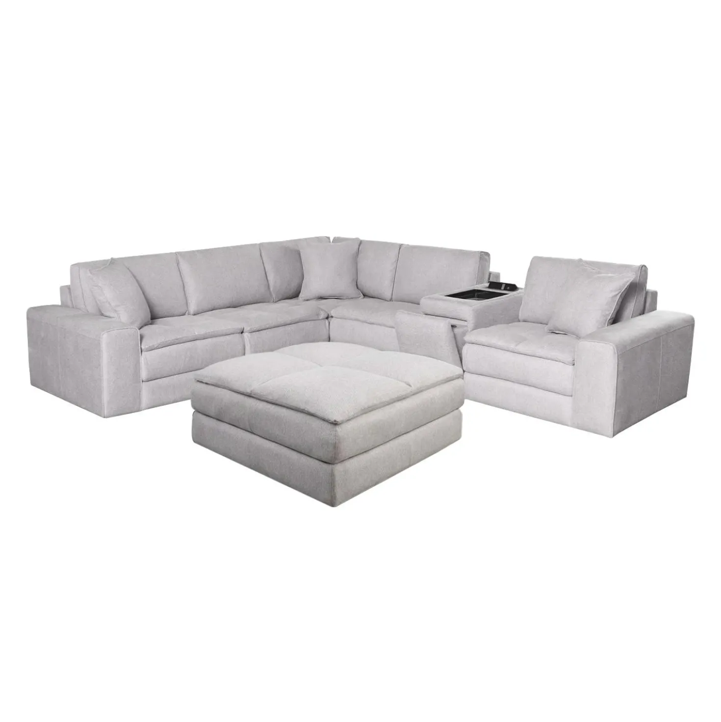 Sectionnel modulaire avec console et ottoman - 6 mcx