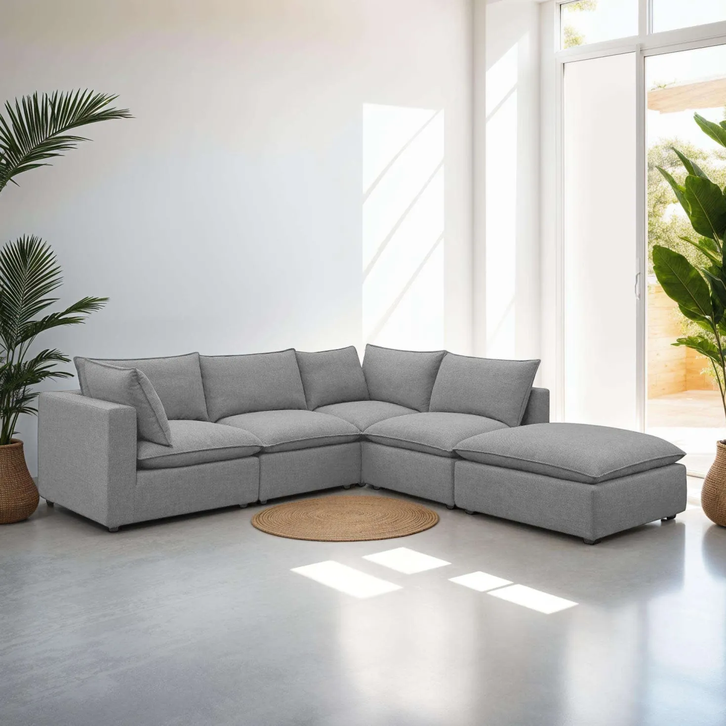 Sectionnel modulaire avec ottoman - 5 mcx