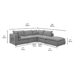 Sectionnel modulaire avec ottoman - 5 mcx