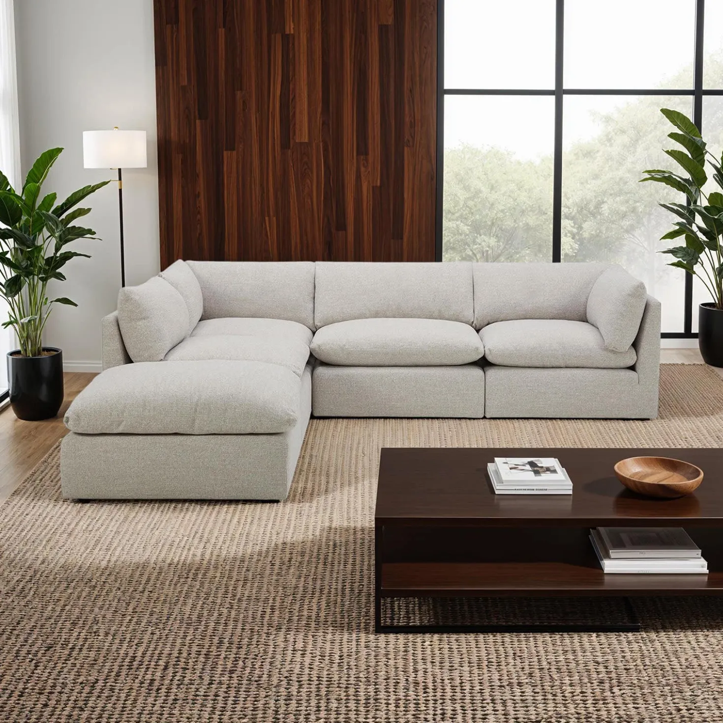 Sectionnel modulaire avec ottoman - 5 mcx