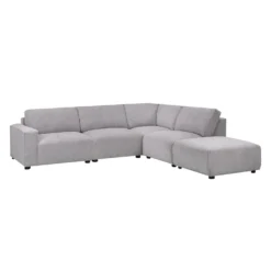 Sectionnel modulaire avec ottoman apposé au siège de droite - 5 mcx