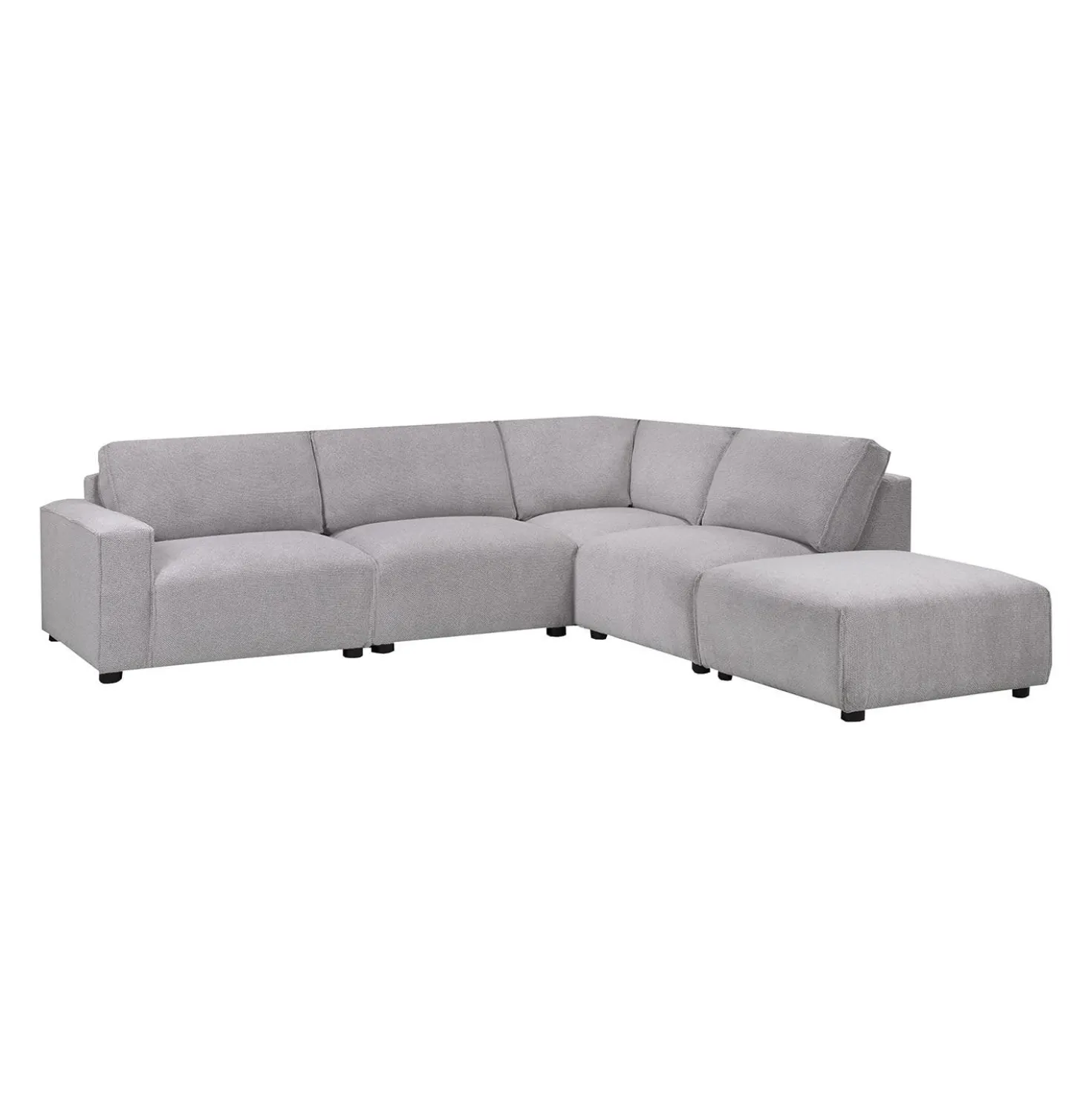 Sectionnel modulaire avec ottoman apposé au siège de droite - 5 mcx