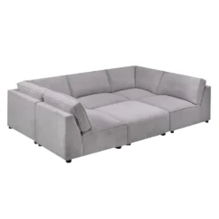 Sectionnel modulaire en U avec ottoman - 6 mcx