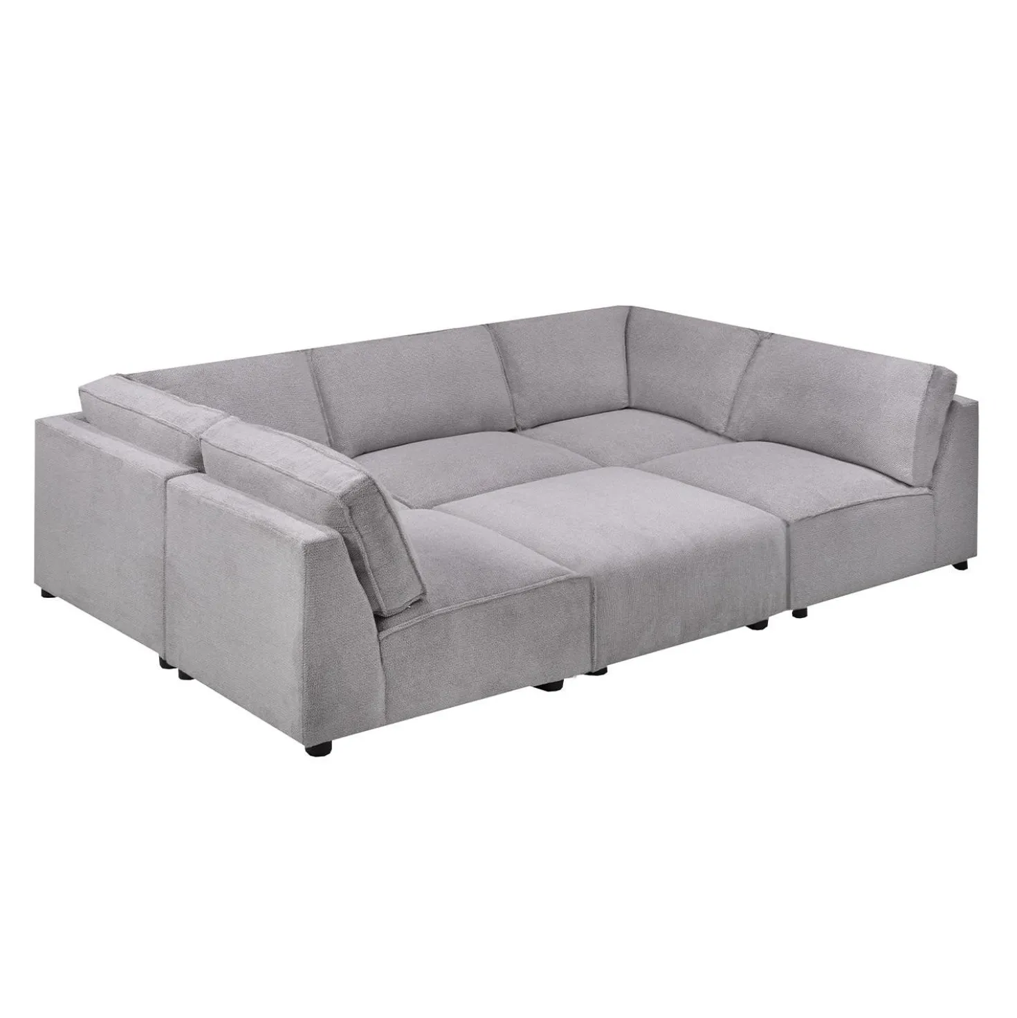 Sectionnel modulaire en U avec ottoman - 6 mcx