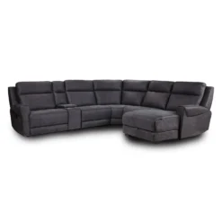 Sectionnel modulaire inclinable avec siège rabattable, chaise longue avec rangement etconsole - 6 mcx