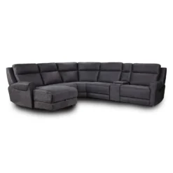 Sectionnel modulaire inclinable avec siège rabattable, chaise longue avec rangement etconsole - 6 mcx