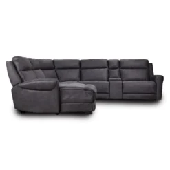 Sectionnel modulaire inclinable avec siège rabattable, chaise longue avec rangement etconsole - 6 mcx