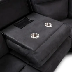 Sectionnel modulaire inclinable avec siège rabattable, chaise longue avec rangement etconsole - 6 mcx