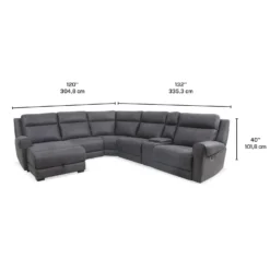 Sectionnel modulaire inclinable avec siège rabattable, chaise longue avec rangement etconsole - 6 mcx