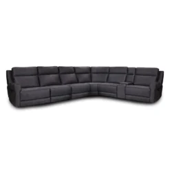 Sectionnel modulaire inclinable avec siège rabattable, console, porte-gobelets et ports USB - 7 mcx