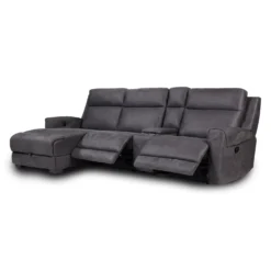 Sectionnel modulaire inclinable, chaise longue avec rangement, console avec porte-gobelets et ports USB/USB-C - 4 mcx