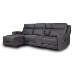 Sectionnel modulaire inclinable, chaise longue avec rangement, console avec porte-gobelets et ports USB/USB-C - 4 mcx