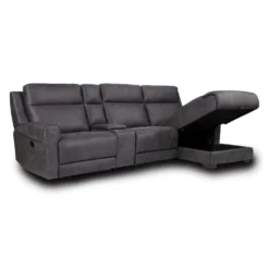 Sectionnel modulaire inclinable, chaise longue avec rangement, console avec porte-gobelets et ports USB/USB-C - 4 mcx