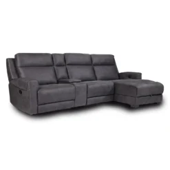 Sectionnel modulaire inclinable, chaise longue avec rangement, console avec porte-gobelets et ports USB/USB-C - 4 mcx