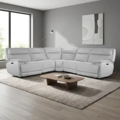 Sectionnel modulaire inclinable électrique, appuis-tête ajustables et siège avec dossier rabattable - 5 mcx