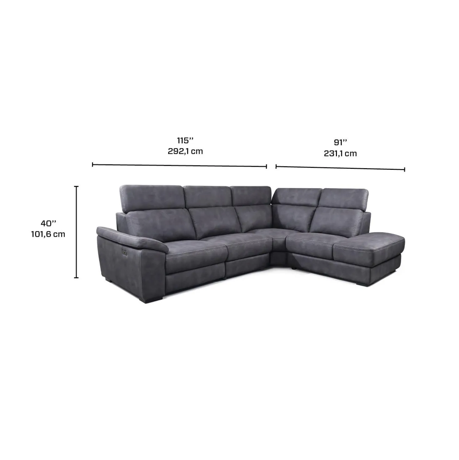 Sectionnel modulaire inclinable électrique avec appuis-tête ajustables - 4 mcx