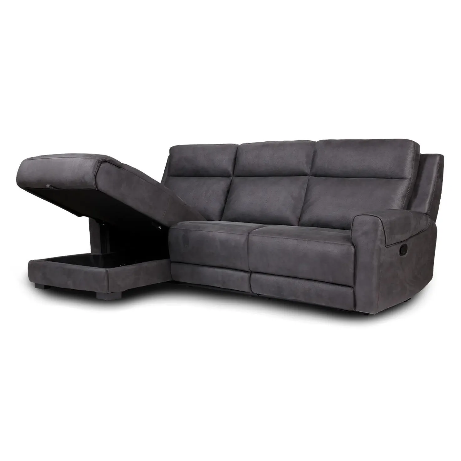 Sectionnel modulaire inclinable et chaise longue avec rangement - 3 mcx