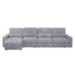 Sectionnel modulaire électrique avec 2 sièges coulissants et chaise longue gauche avec rangement - 4 mcx