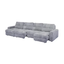 Sectionnel modulaire électrique avec 2 sièges coulissants et chaise longue gauche avec rangement - 4 mcx