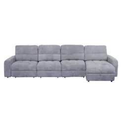 Sectionnel modulaire électrique inclinable avec 1 siège coulissant et chaise longue à droite avec rangement - 4 mcx