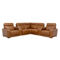Sectionnel modulaire électrique inclinable avec 2 consoles, haut-parleurs intégrés, massage et chaleur - 7 mcx