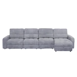 Sectionnel modulaire électrique inclinable avec 2 sièges coulissants et chaise longue à droite avec rangement - 4 mcx