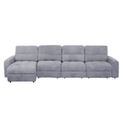 Sectionnel modulaire électrique inclinable avec 2 sièges coulissants et chaise longue à gauche avec rangement - 4 mcx