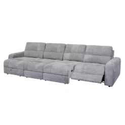 Sectionnel modulaire électrique inclinable avec 2 sièges coulissants et chaise longue à gauche avec rangement - 4 mcx