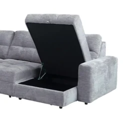 Sectionnel modulaire électrique inclinable avec 2 sièges coulissants et chaise longue à gauche avec rangement - 4 mcx