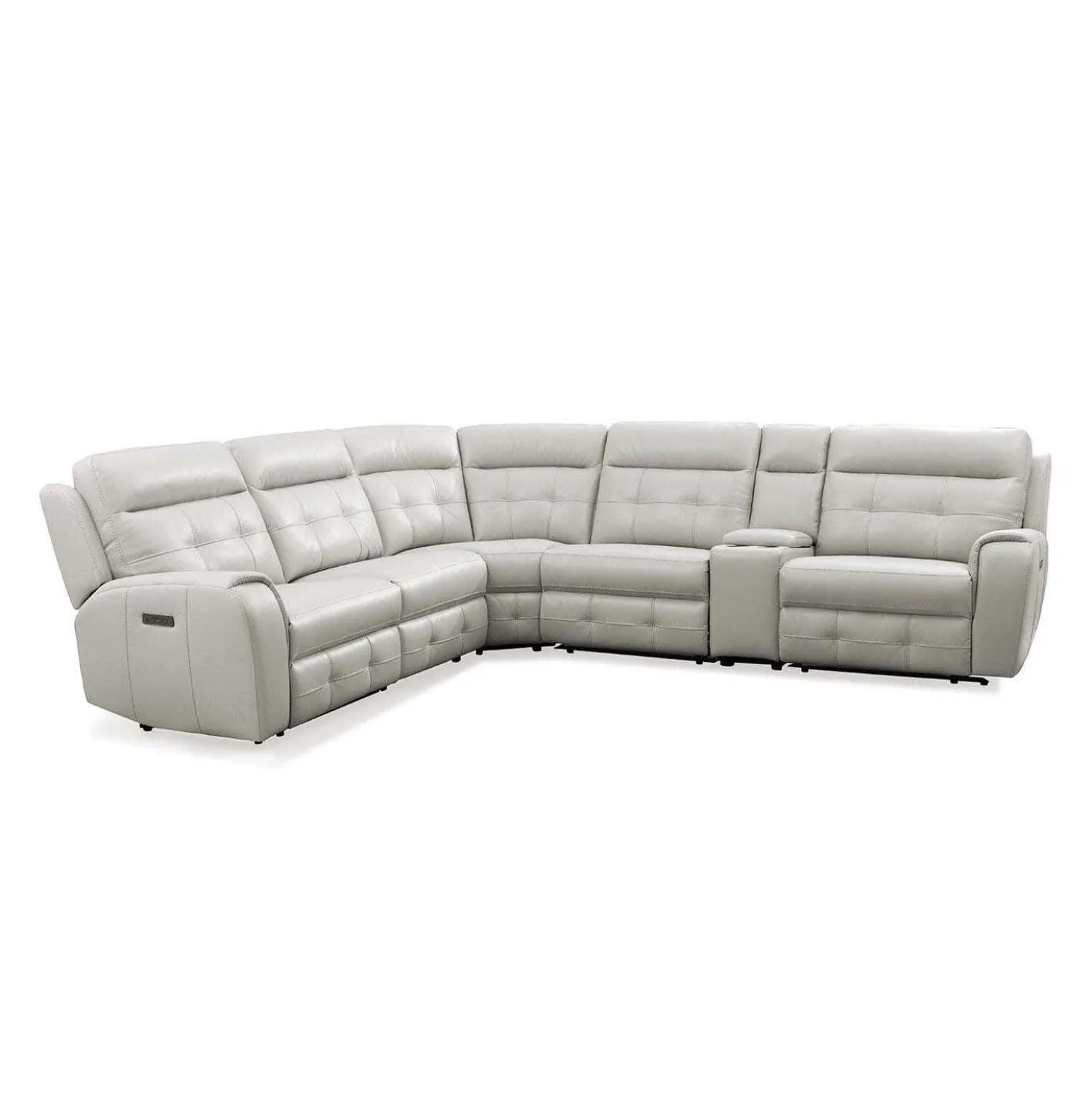 Sectionnel modulaire électrique inclinable avec console et dossier rabattable - 6 mcx