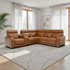 Sectionnel modulaire électrique inclinable avec console, haut-parleurs intégrés, massage et chaleur -6 mcx