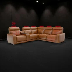 Sectionnel modulaire électrique inclinable avec console, haut-parleurs intégrés, massage et chaleur -6 mcx