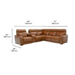 Sectionnel modulaire électrique inclinable avec console, haut-parleurs intégrés, massage et chaleur -6 mcx