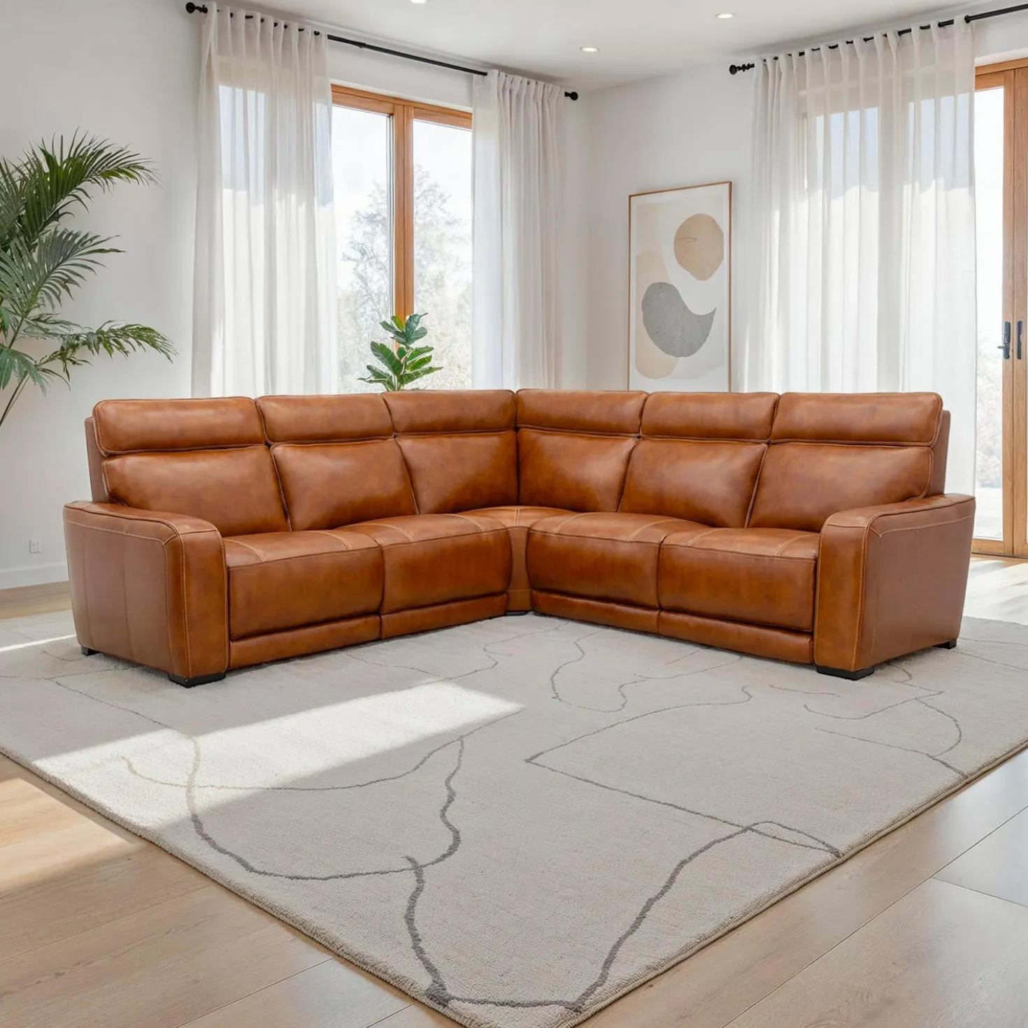 Sectionnel modulaire électrique inclinable avec haut-parleurs intégrés, massage et chaleur - 5 mcx
