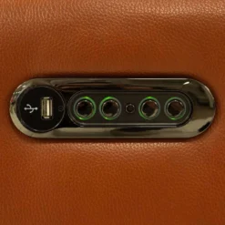 Sectionnel modulaire électrique inclinable en cuir véritable avec appui-têtes ajustables – 6 mcx