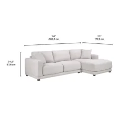 Sectionnel moelleux avec chaise longue à droite