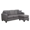 Sectionnel réversible avec chaise longue - gris charbon