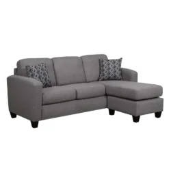 Sectionnel réversible avec chaise longue - gris charbon