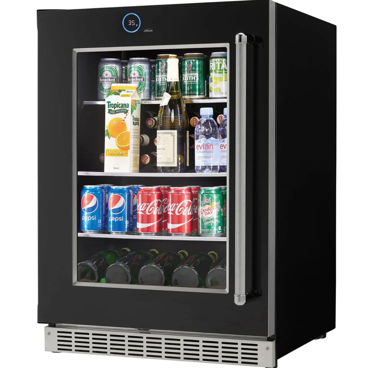SILHOUETTE Centre de boissons 24 po Noir 24" - SRVBC050L