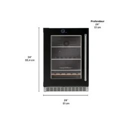 SILHOUETTE Centre de boissons encastré 24″ Noir 24