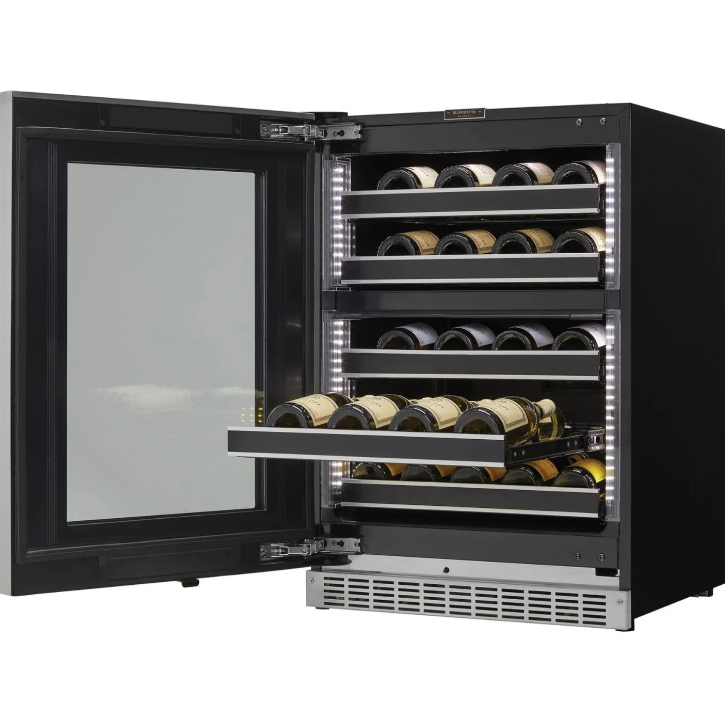 SILHOUETTE Refroidisseur à vin 24 po Noir 24" - SRVWC050L-SS