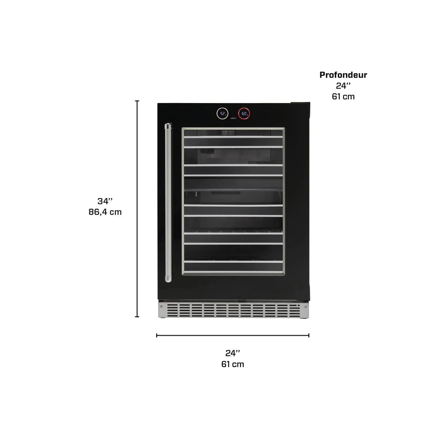 SILHOUETTE Refroidisseur à vin 24 po Noir 24" - SRVWC050R-SS