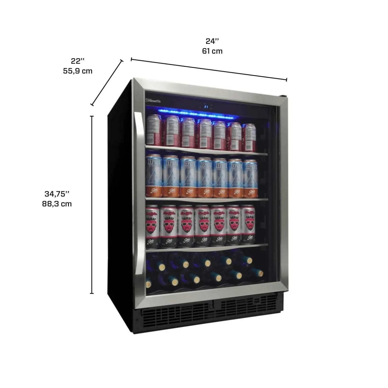 SILHOUETTE Refroidisseur à vin Inox 24" - SBC057D1BSS
