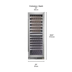 SILHOUETTE Refroidisseur à vin Inox 24" - SPRWC140D1SS