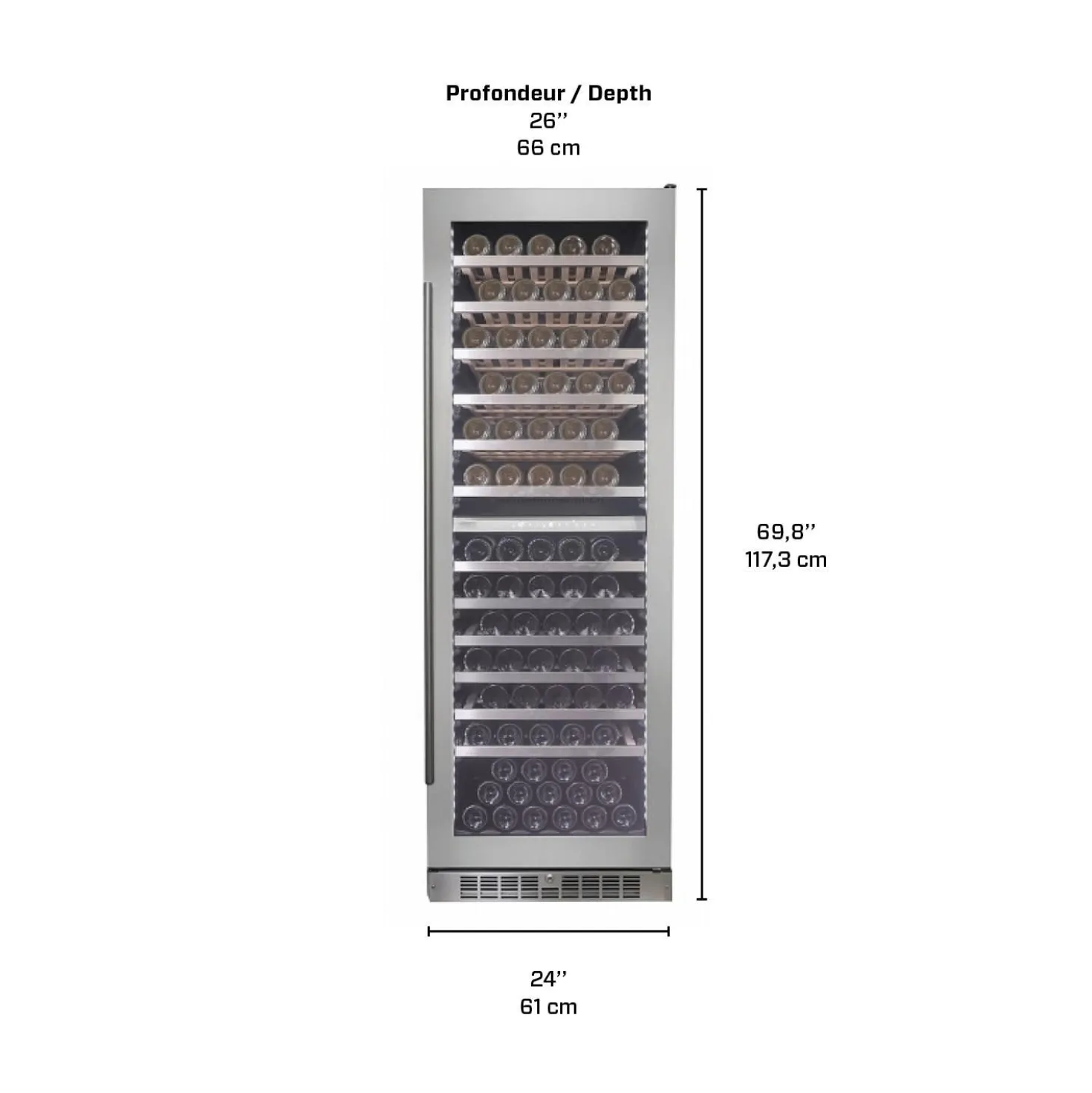 SILHOUETTE Refroidisseur à vin Inox 24" - SPRWC140D1SS