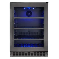 SILHOUETTE Refroidisseur à vin Inox noir 24" - SSBC056D3B-S