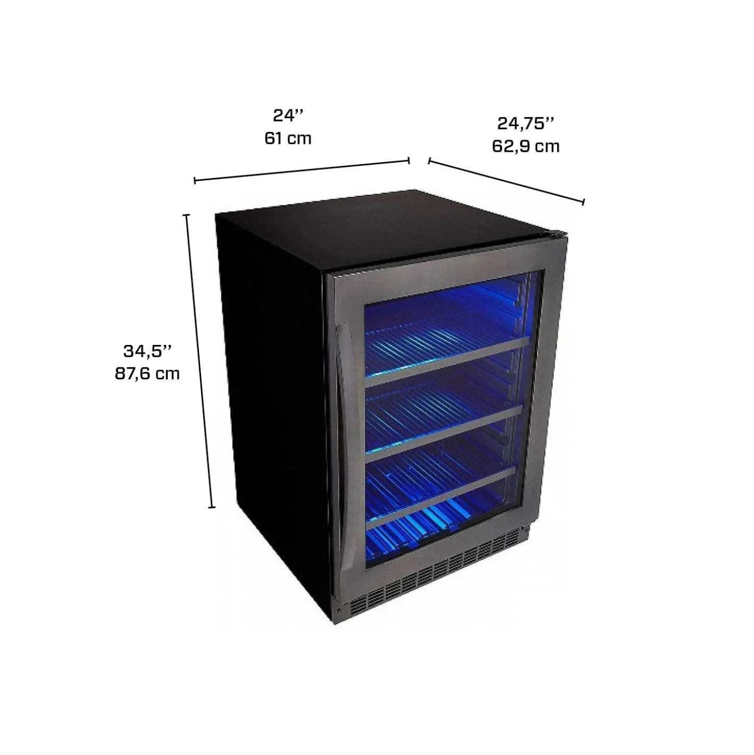 SILHOUETTE Refroidisseur à vin Inox noir 24" - SSBC056D3B-S