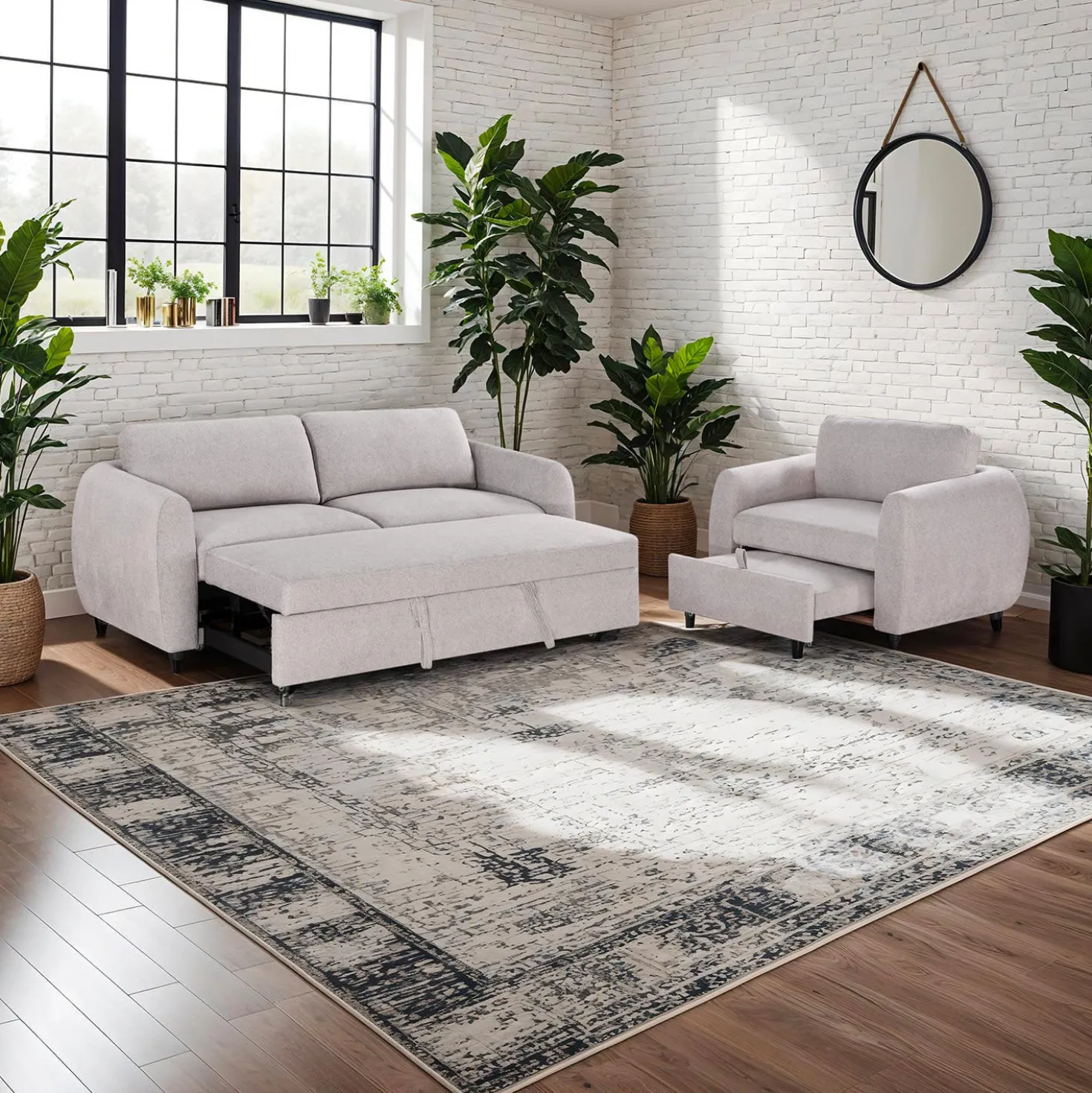 Sofa convertible avec assises profondes