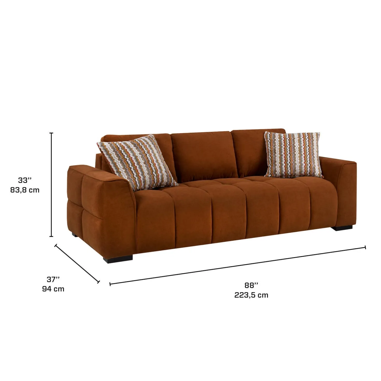 Sofa de style guimauve - rouille